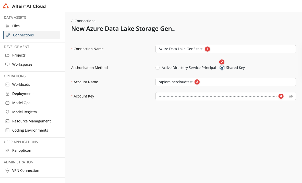 New Azure Connection