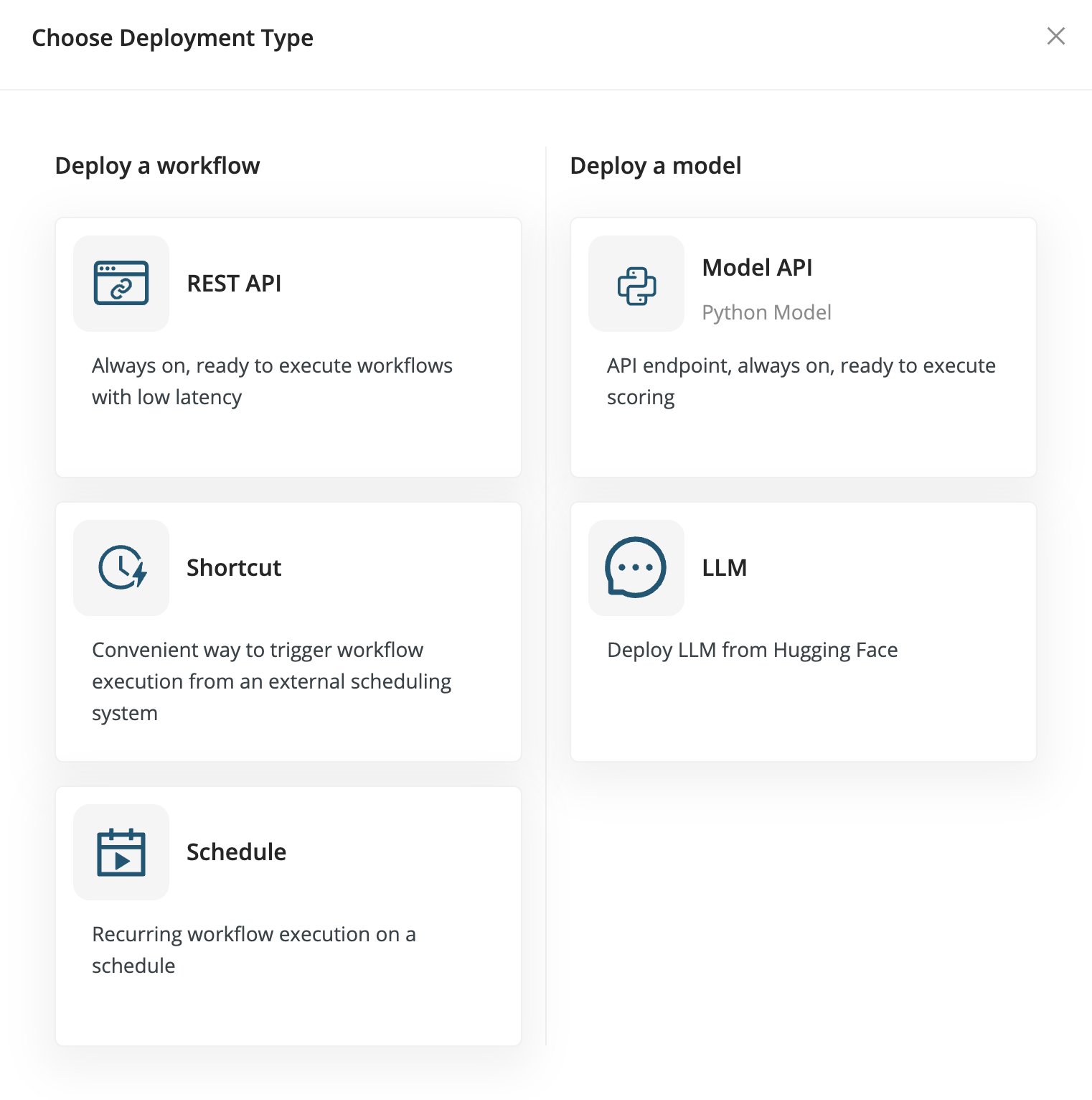 Choose deployment type