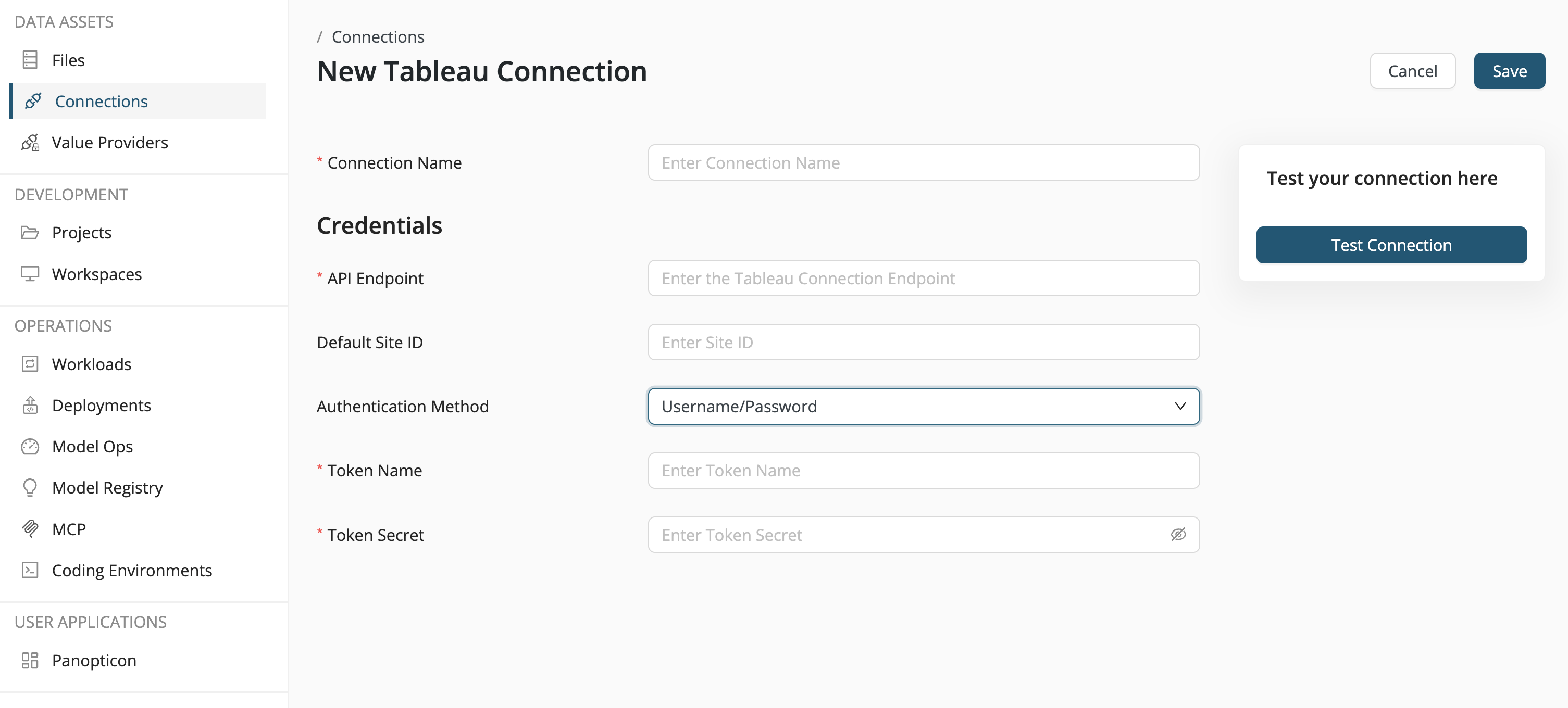 Configure Tableau connection