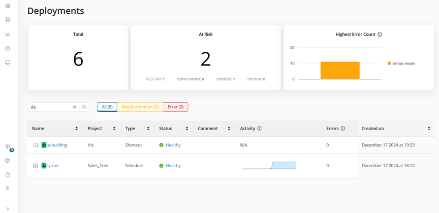 Deployment page filter1