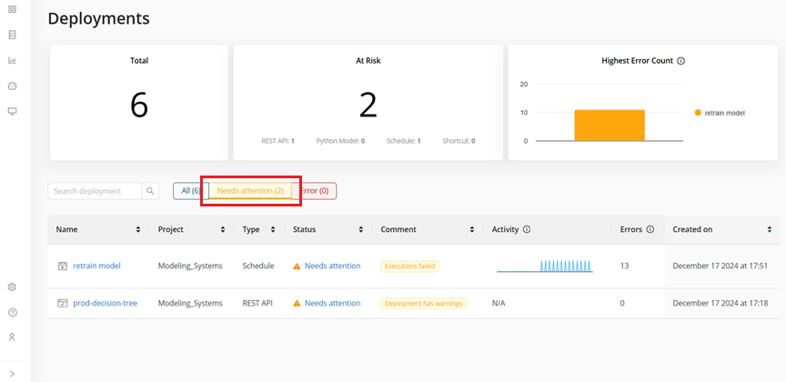 Deployment page filter2
