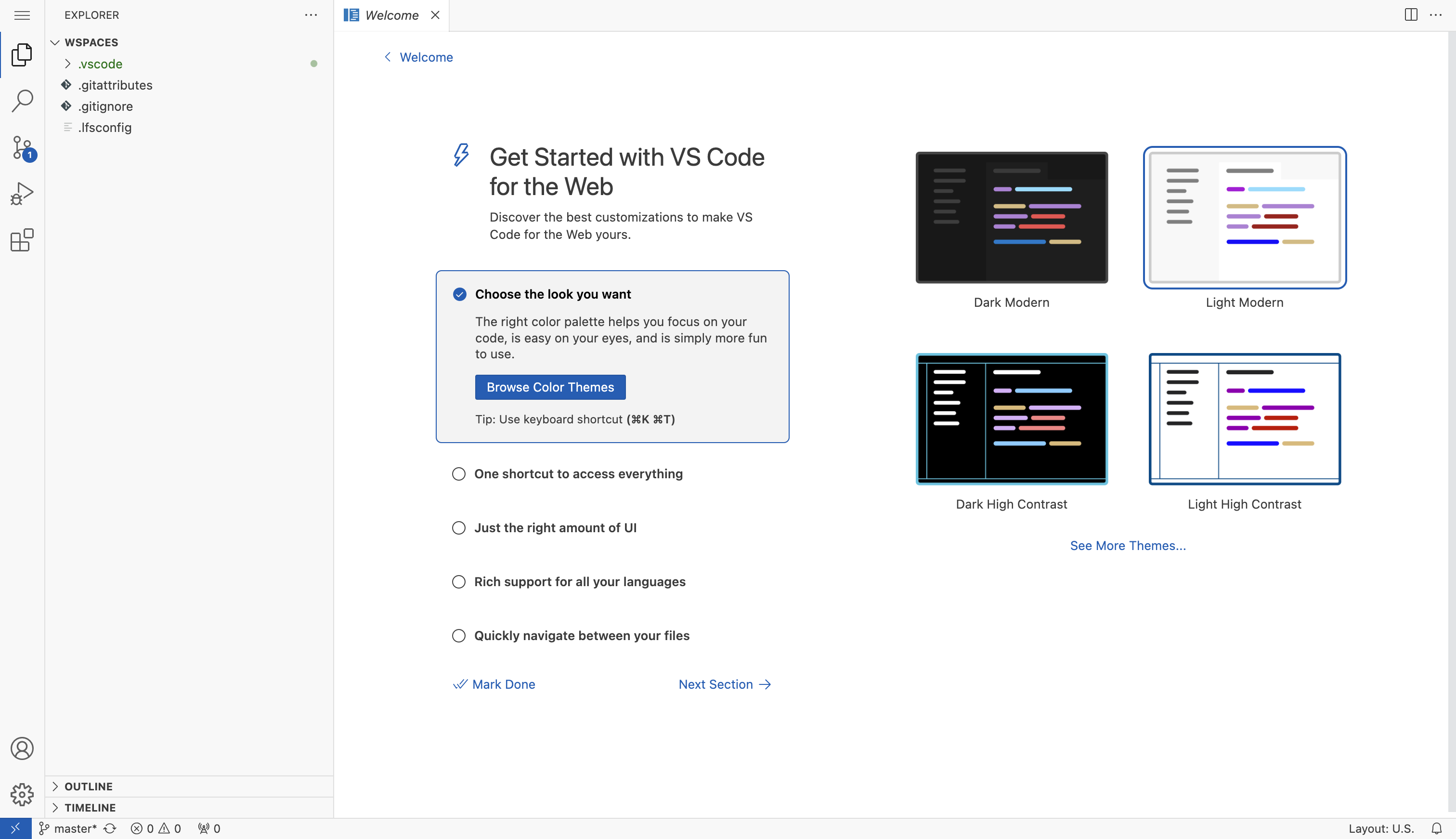 Get started with VS Code for the Web