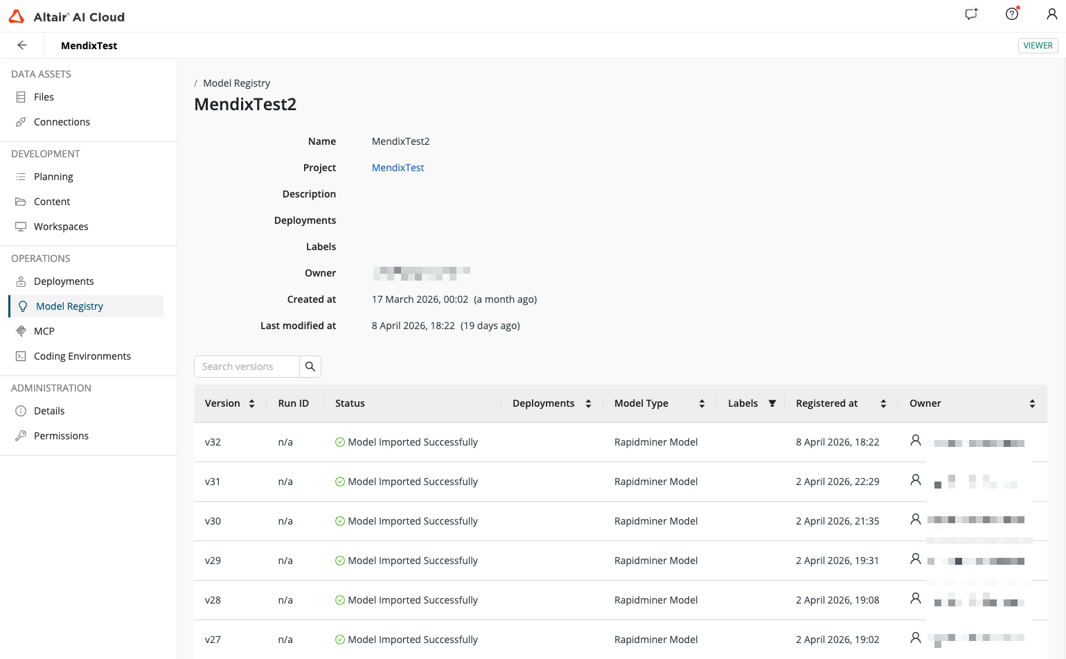 Rapidminer model support in Model Registry