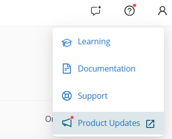 New product updates page