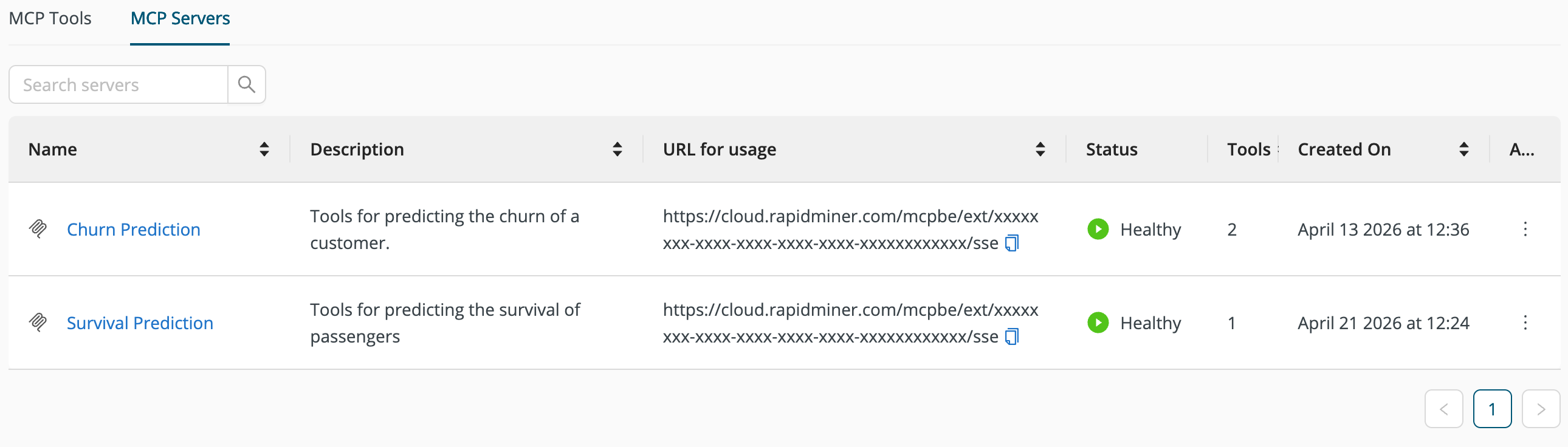 List of MCP servers