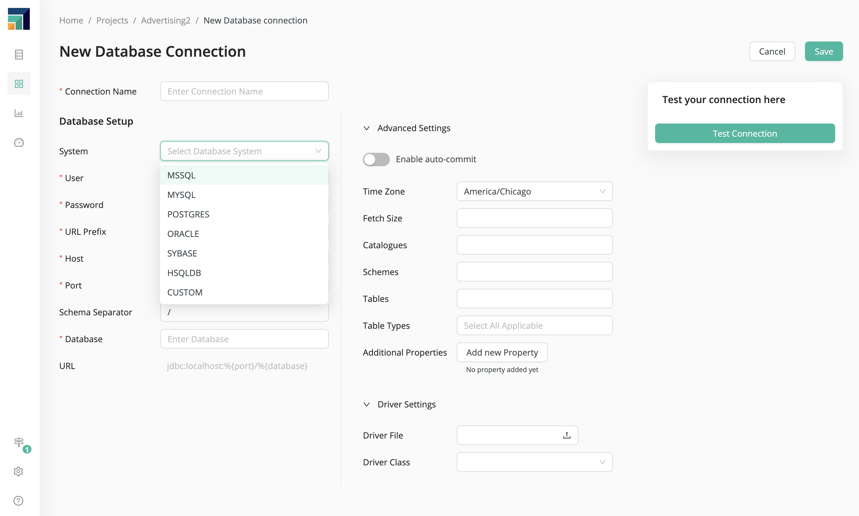 New database connection