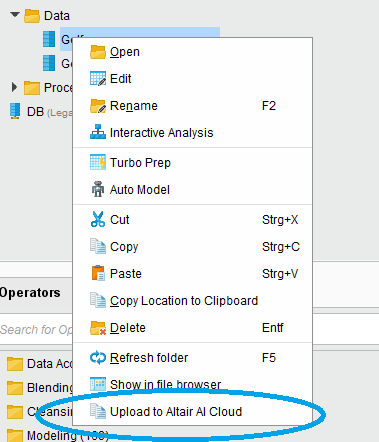 Upload Context Menu
