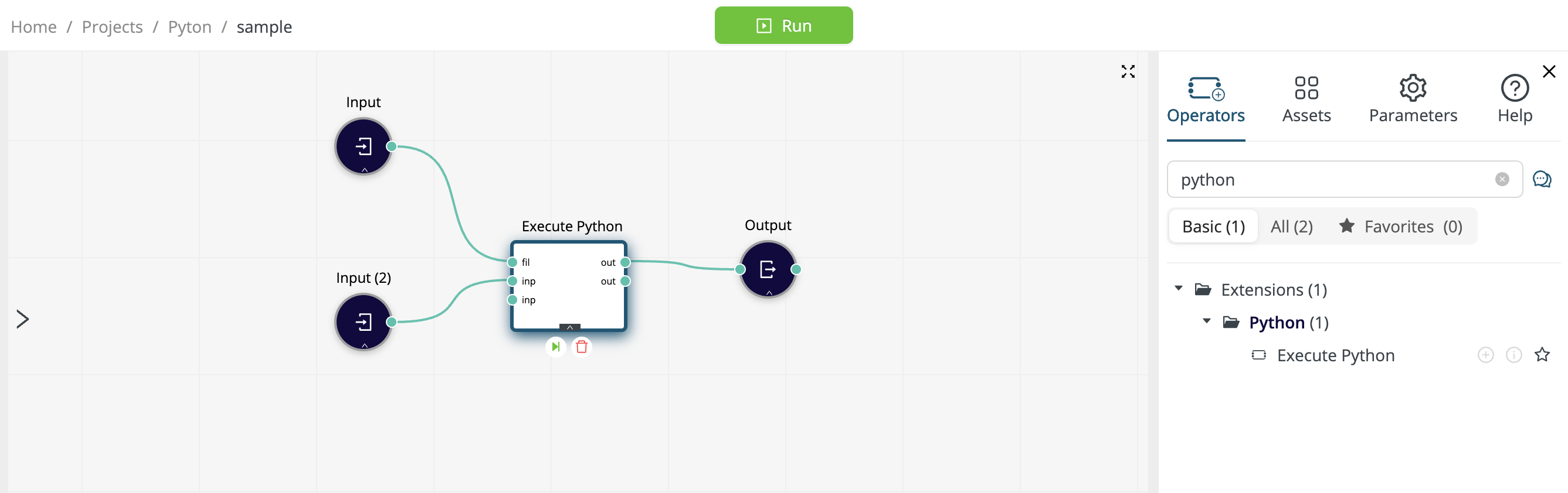 Workflow execute python